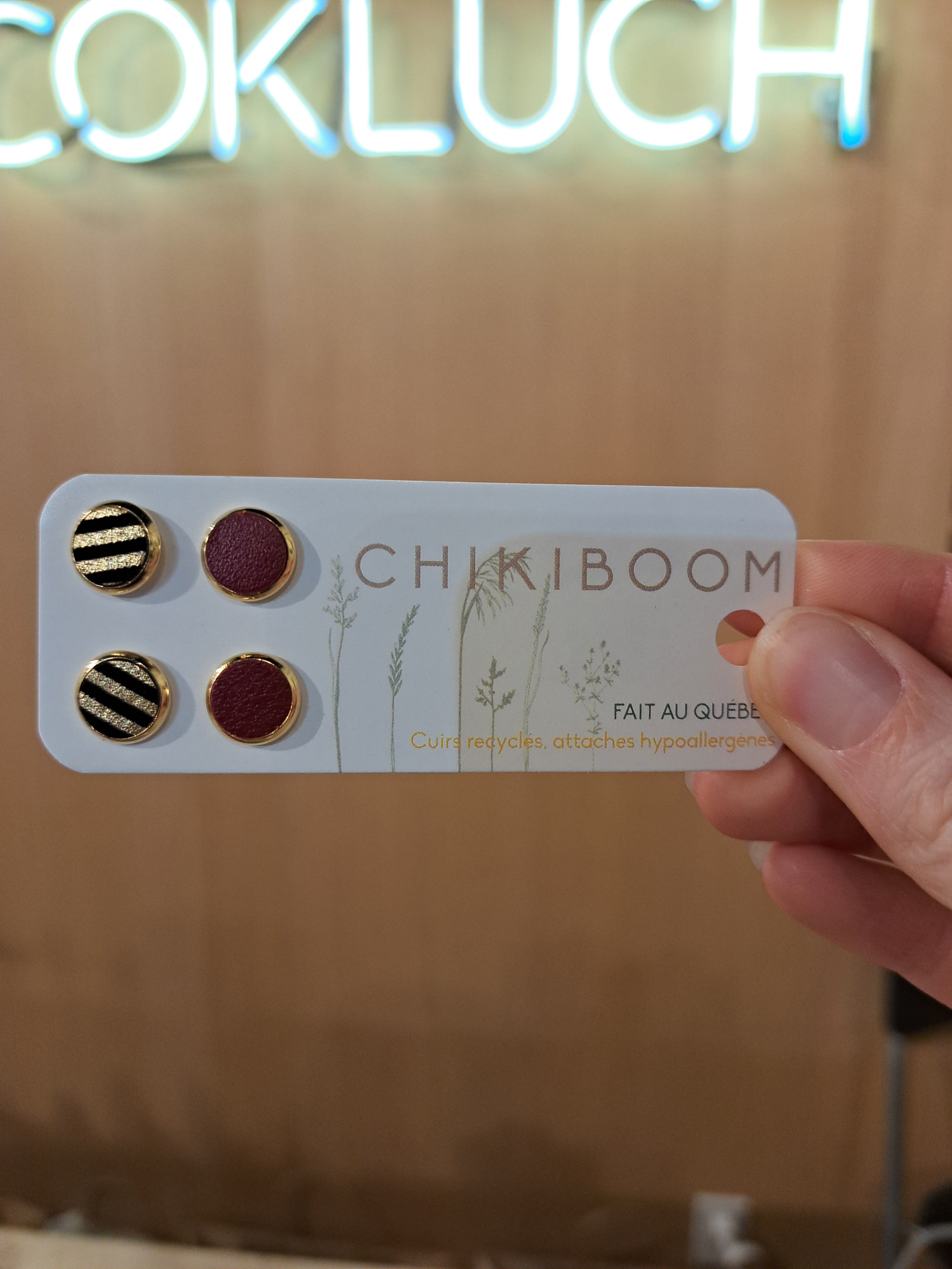 Boucles d'oreilles en cuir recyclé - Duo