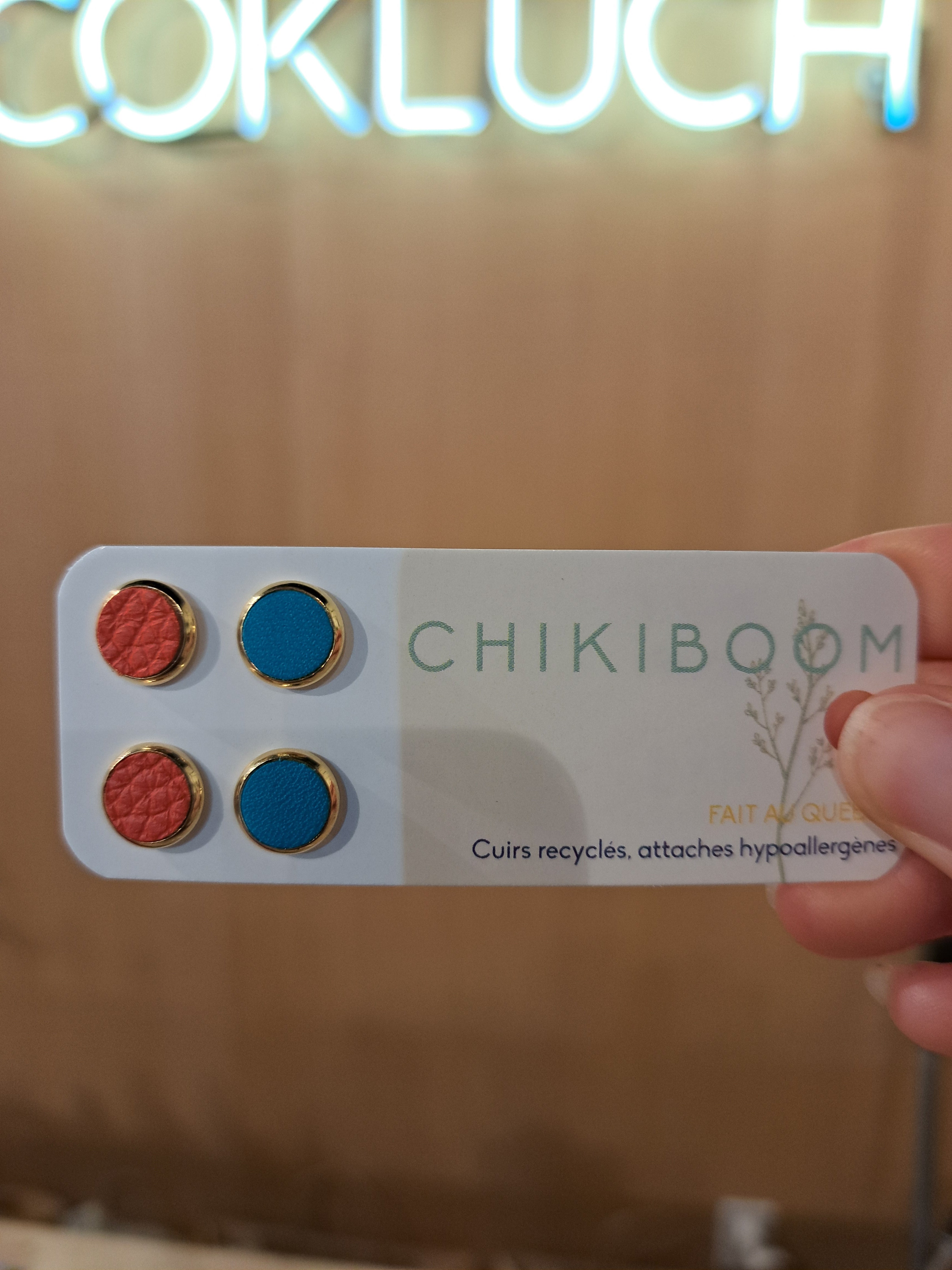 Boucles d'oreilles en cuir recyclé - Duo