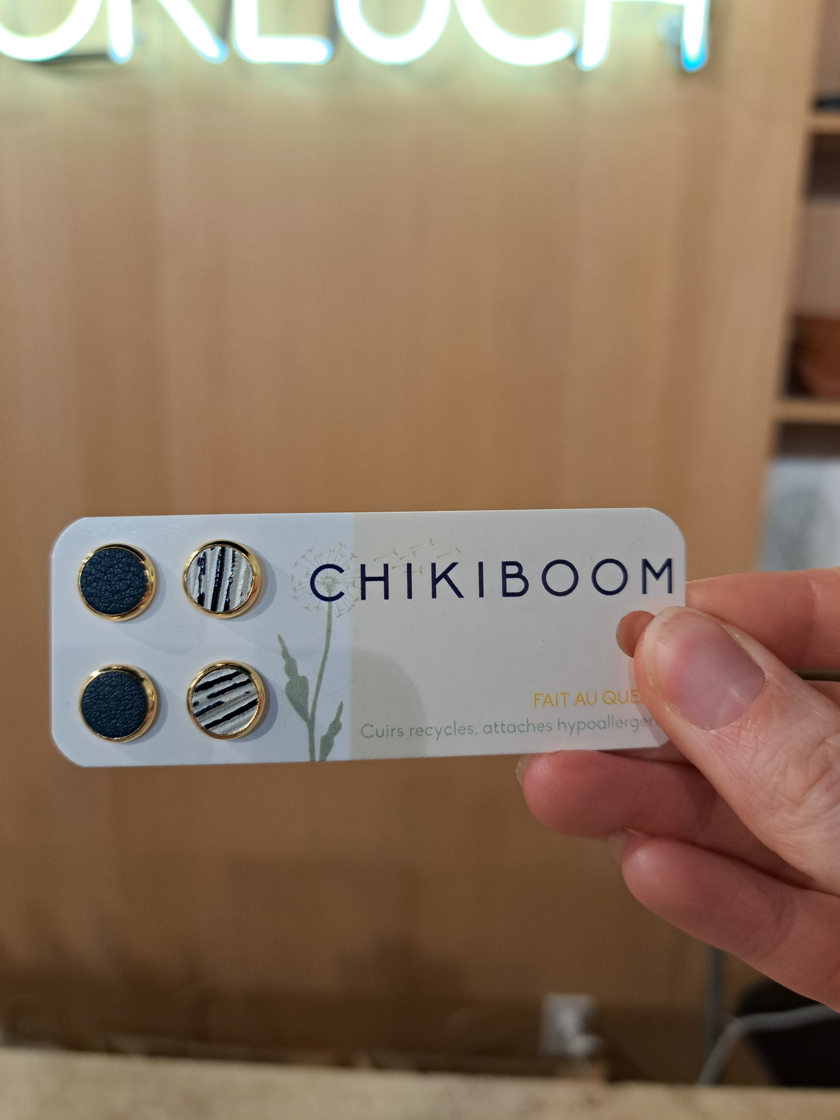 Boucles d'oreilles en cuir recyclé - Duo