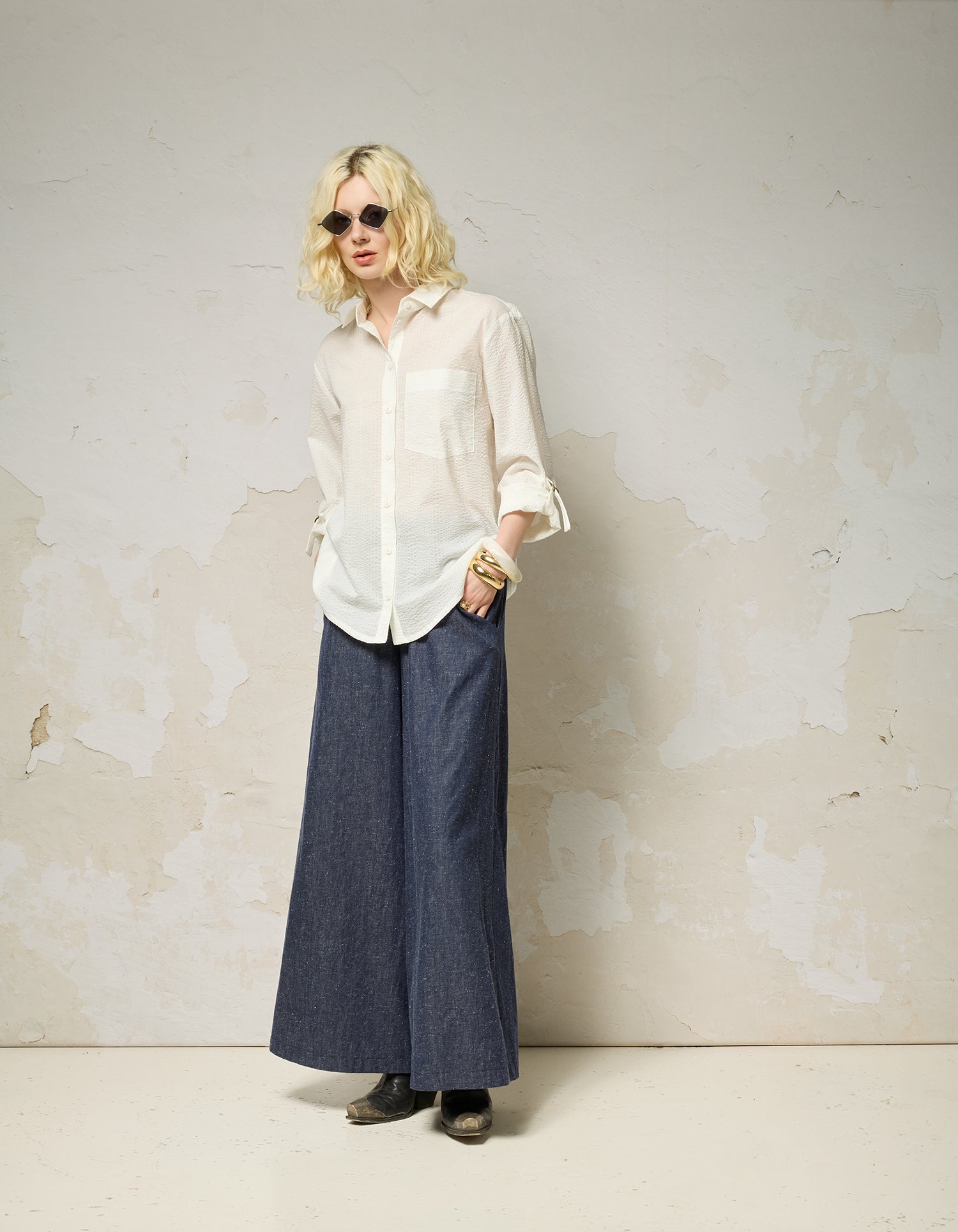 RAMA Pants - Speckle Indigo