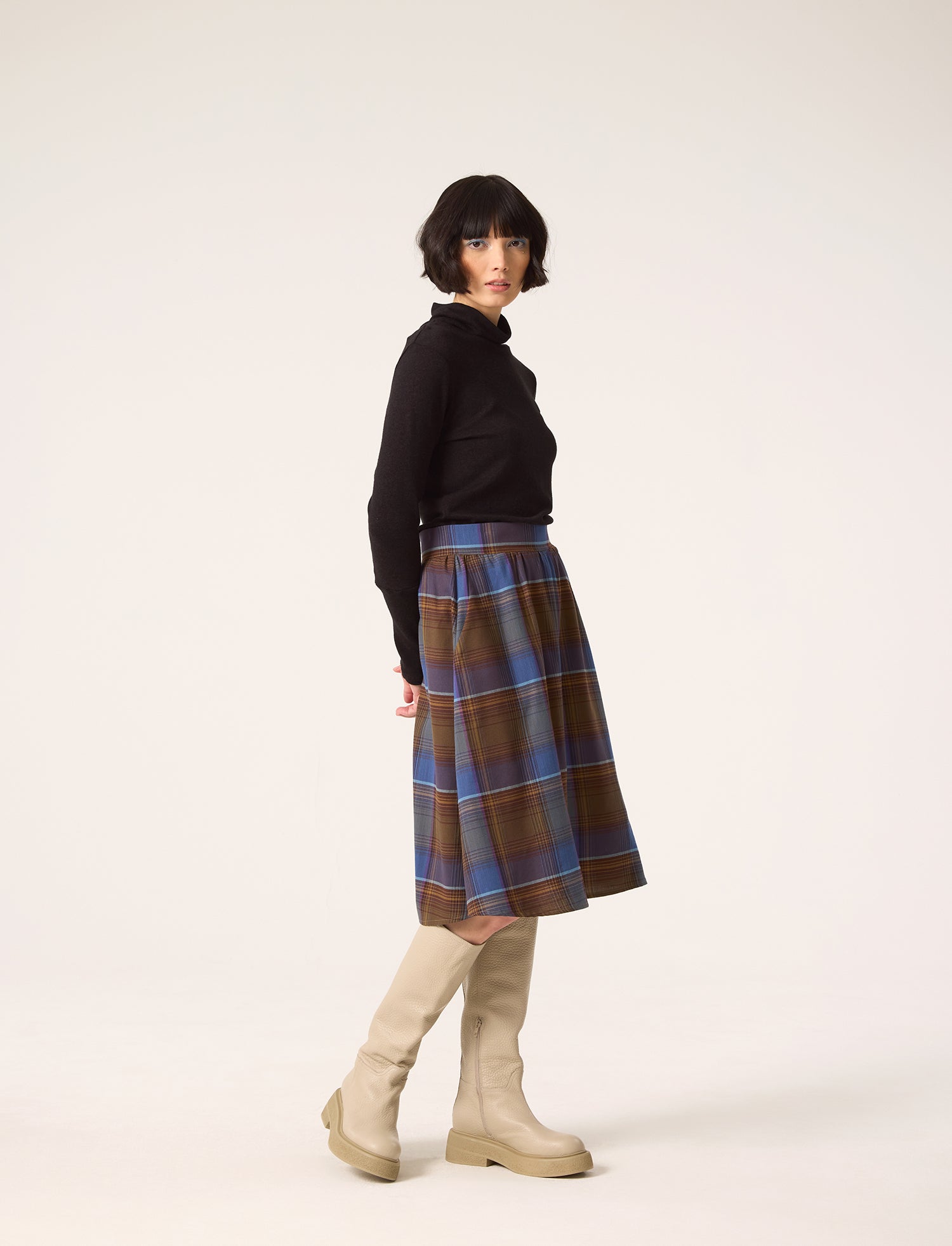 ALISMA Skirt - Blue Plaid