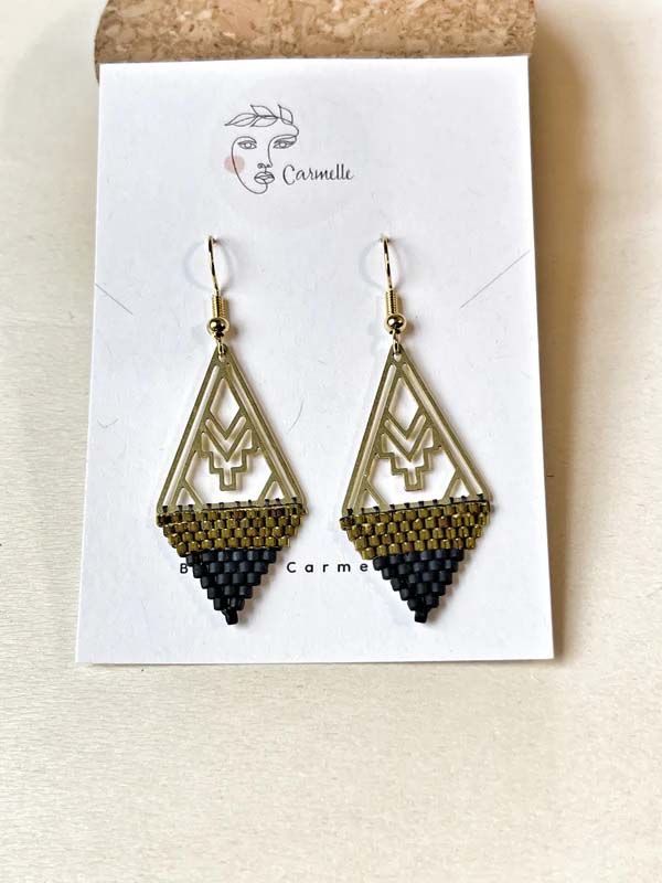 carmelle-bijou-bouclesdoreilles-noir-bronze-laiton-perlesderocaille