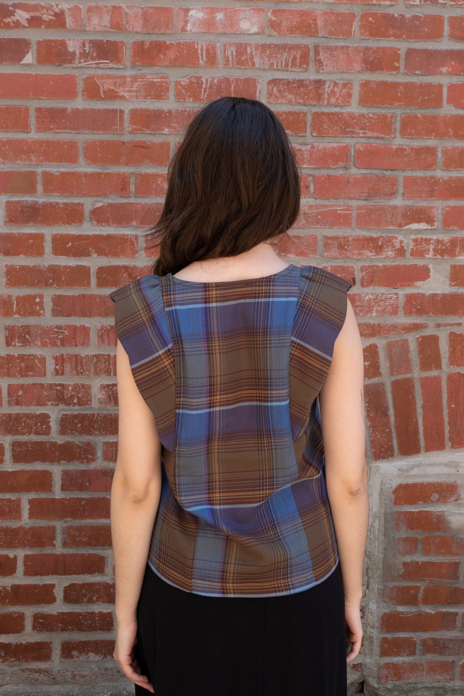 cokluch-haut-blouse-neema-plaid-bleu-coton-viscose-ah2425