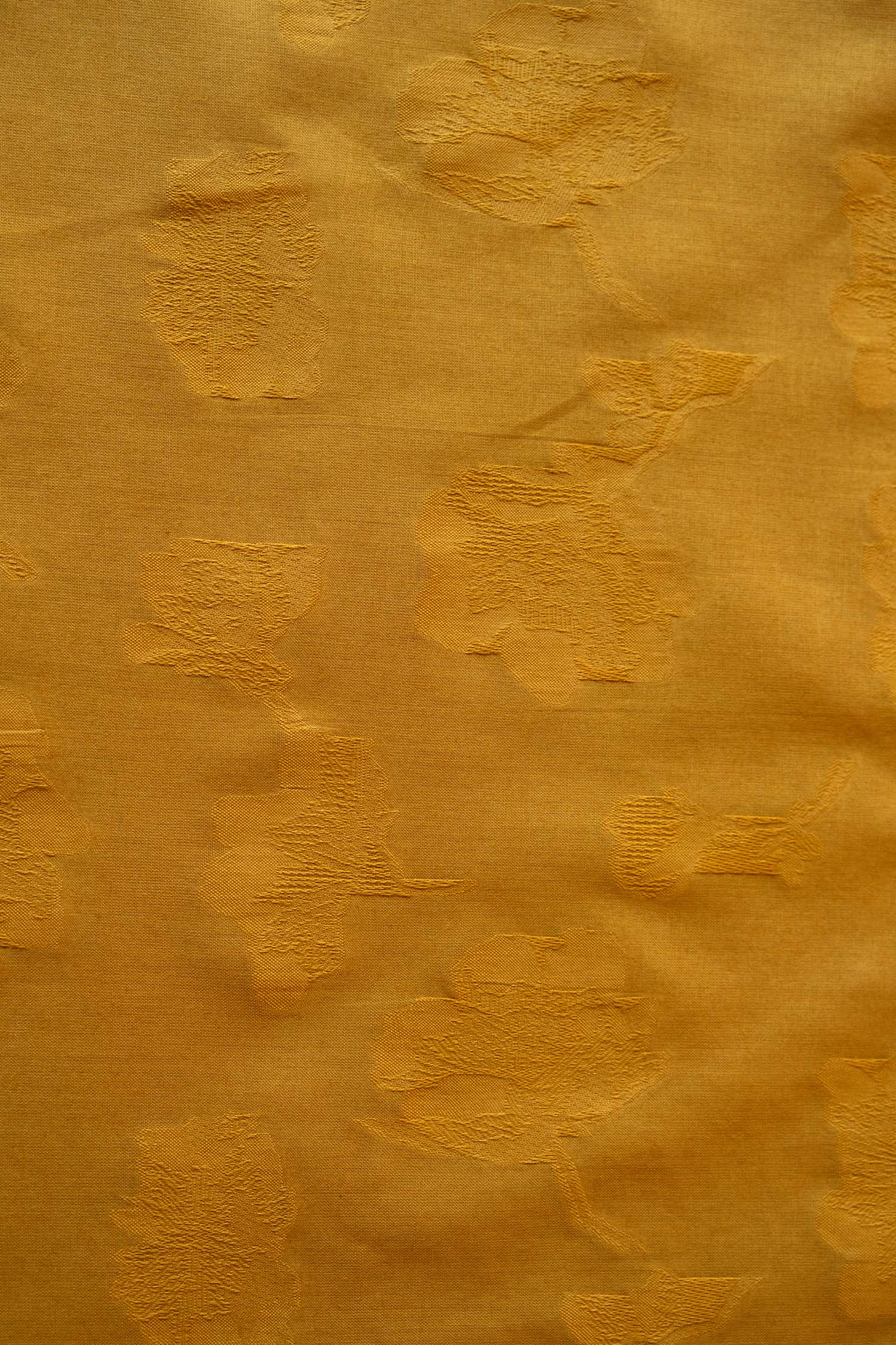 cokluch-tissus-voile-jacquard-fleuri-moutarde-coton