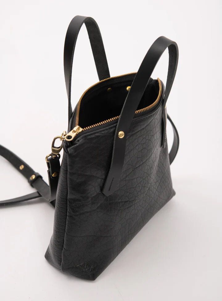 Leather handbag with shoulder strap PAPINEAU