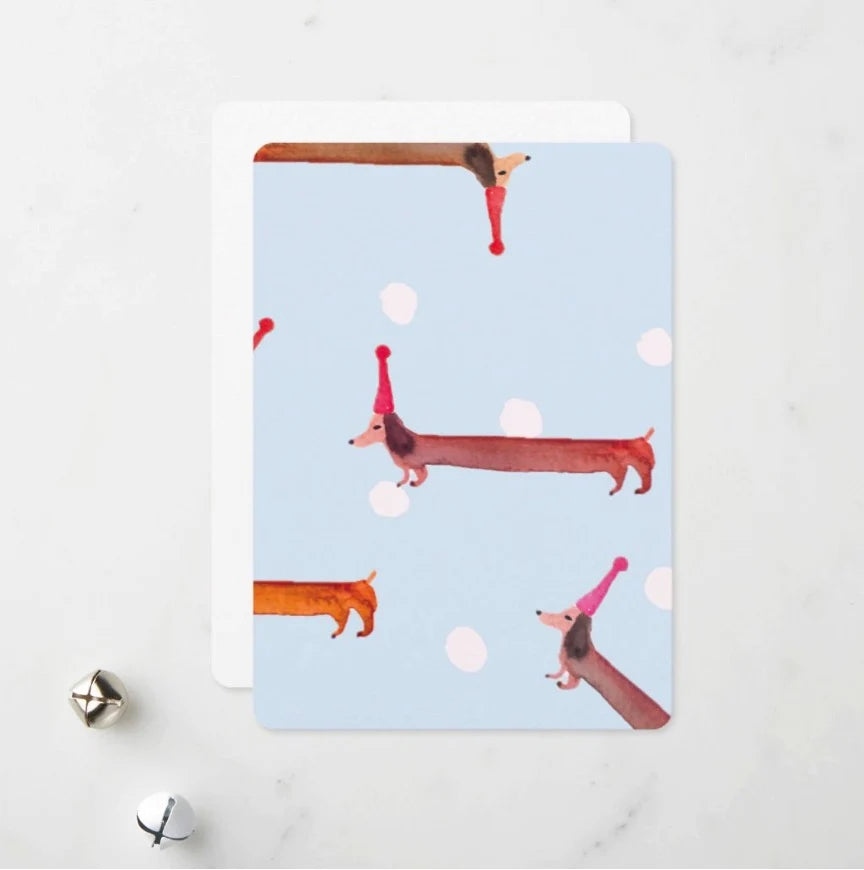 poegraphia-papeterie-cartedesouhaits-cartedevoeux-chiens-saucisses-pois-illustration