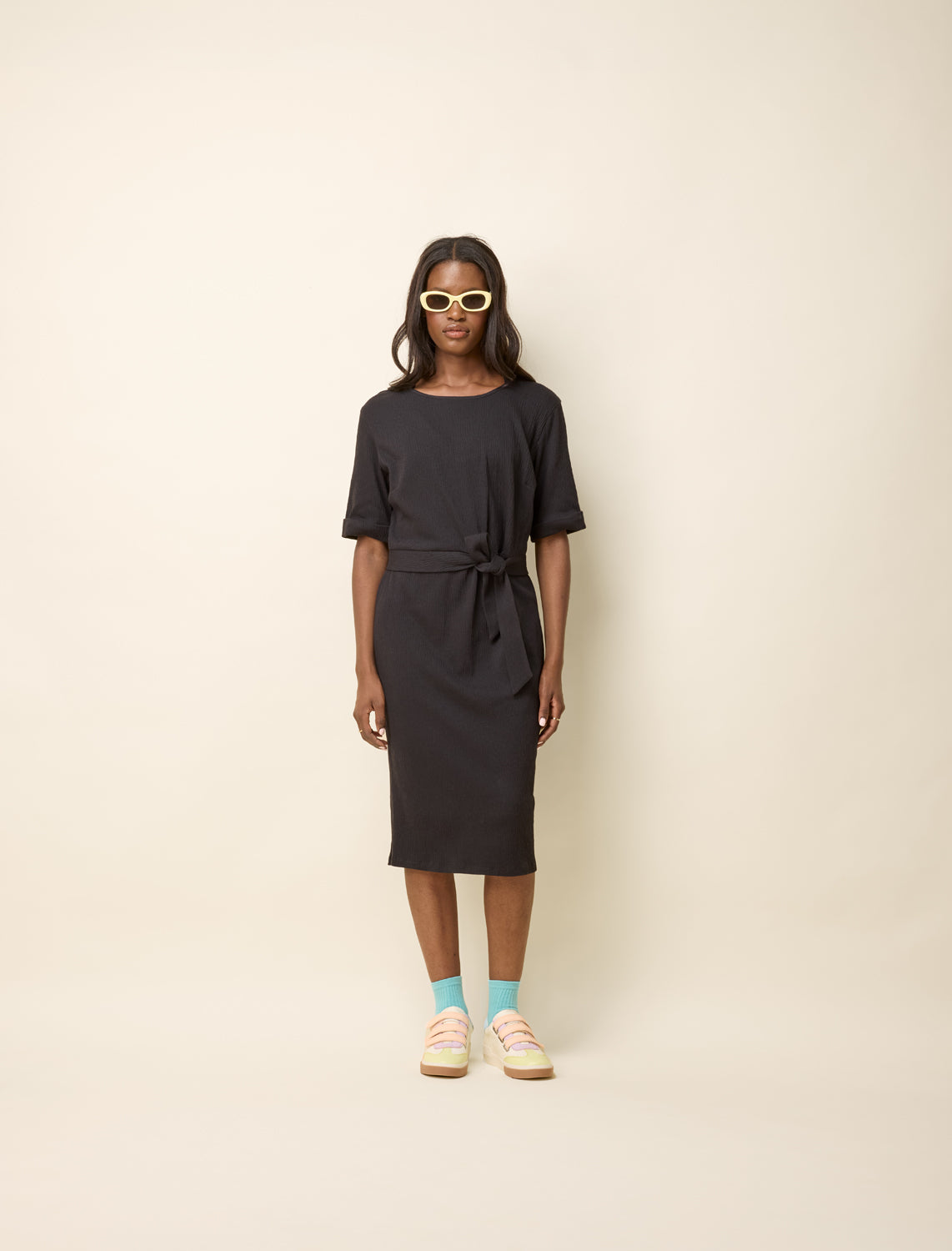 Tricot crinkle Sienna - Noir