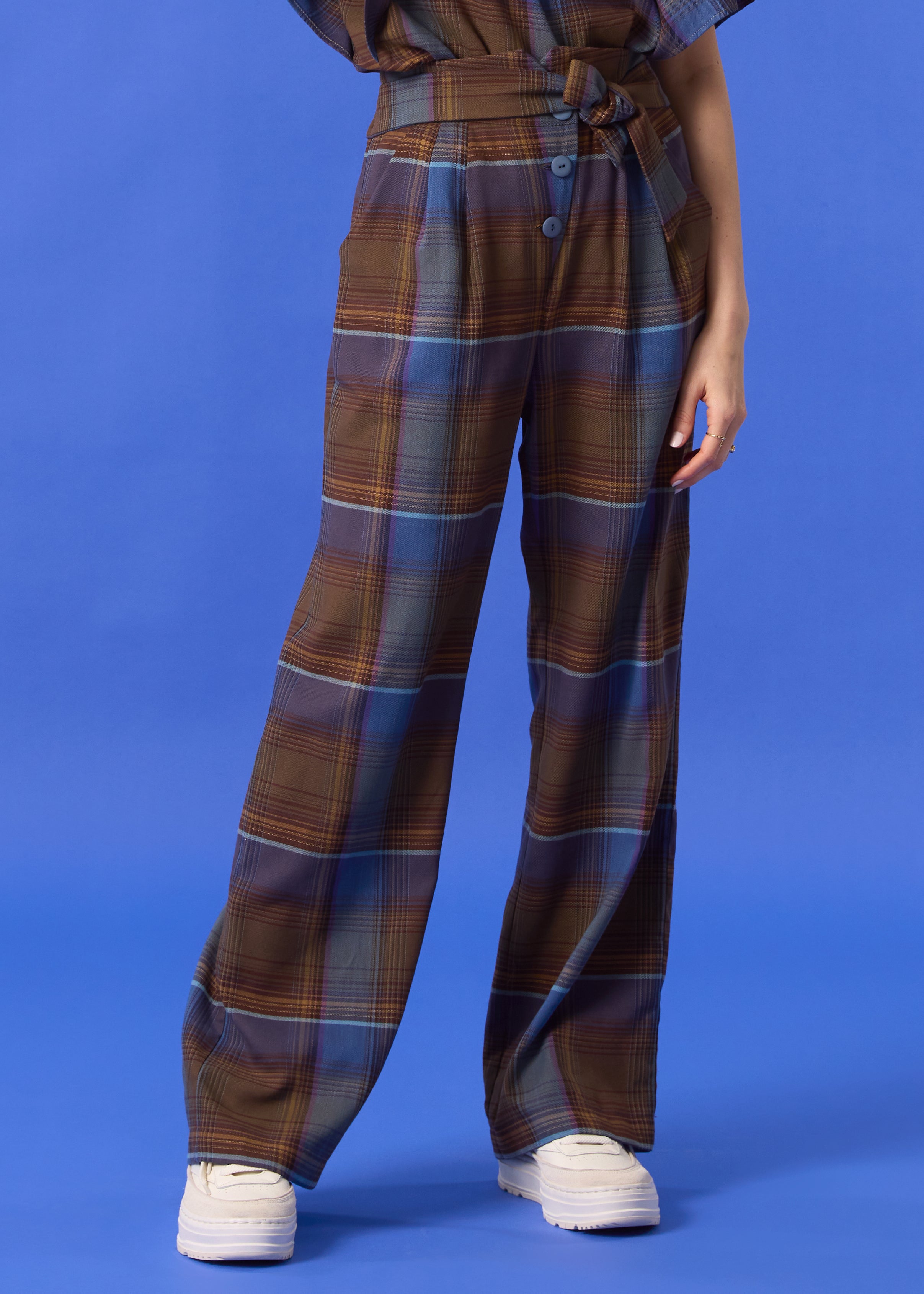 BROOKE Pants - Blue Plaid