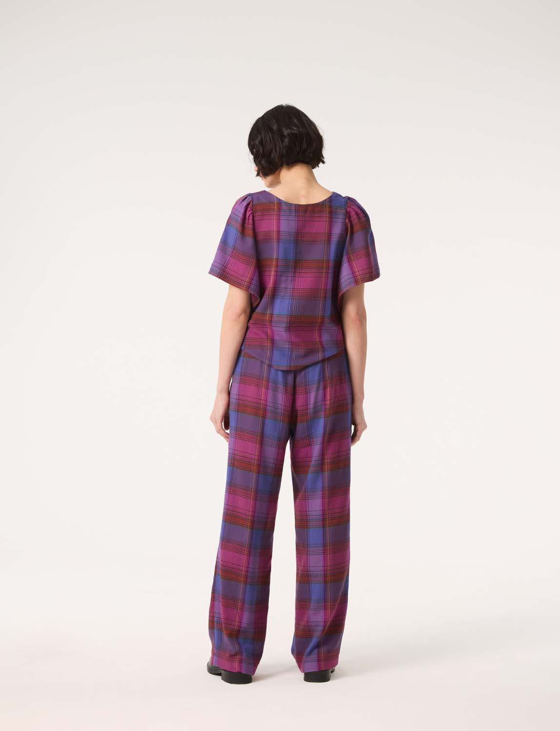 BROOKE Pants Purple Plaid