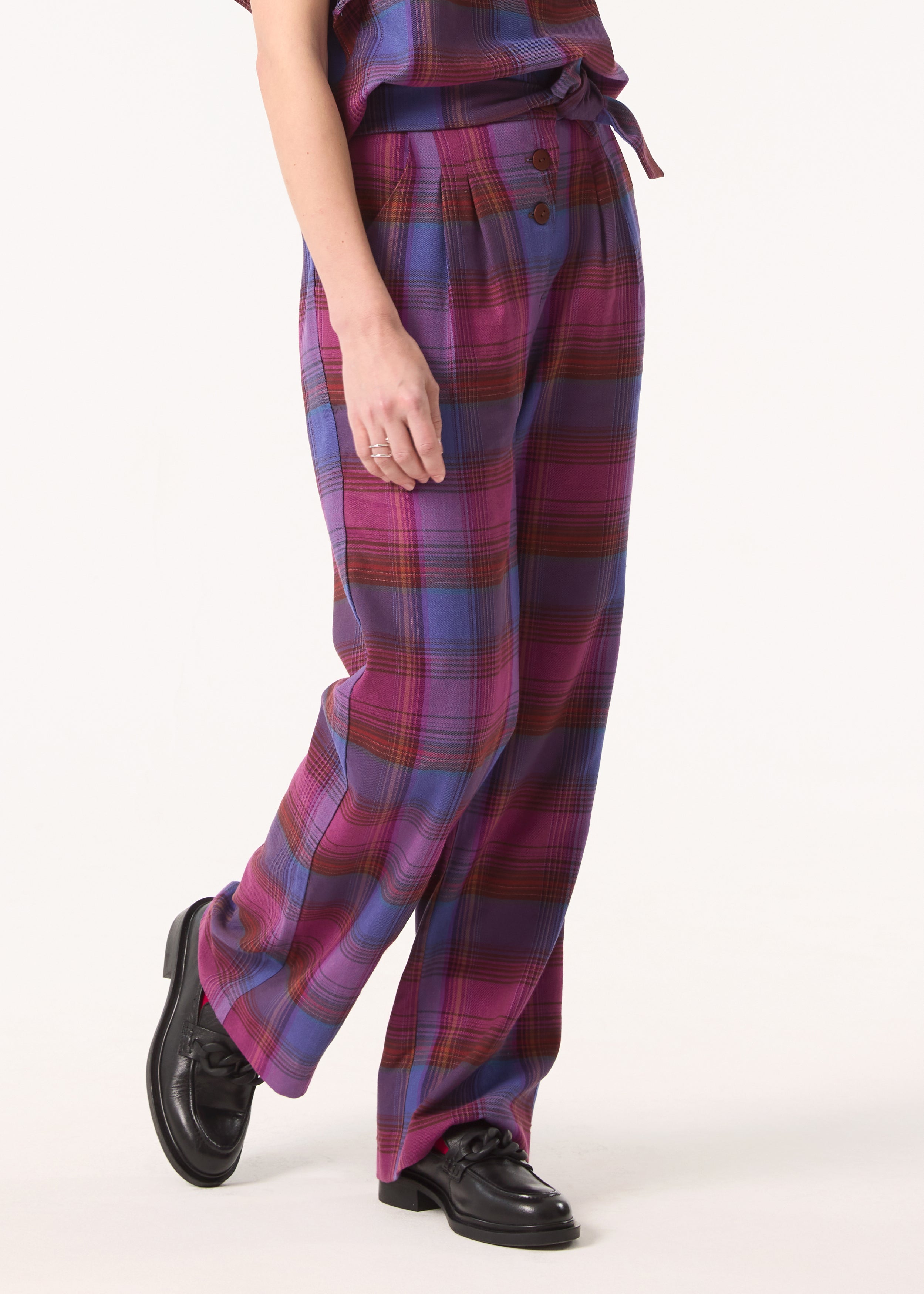 Pantalon BROOKE - Plaid Mauve