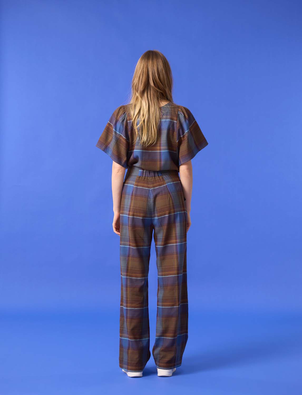 BROOKE Pants Blue Plaid