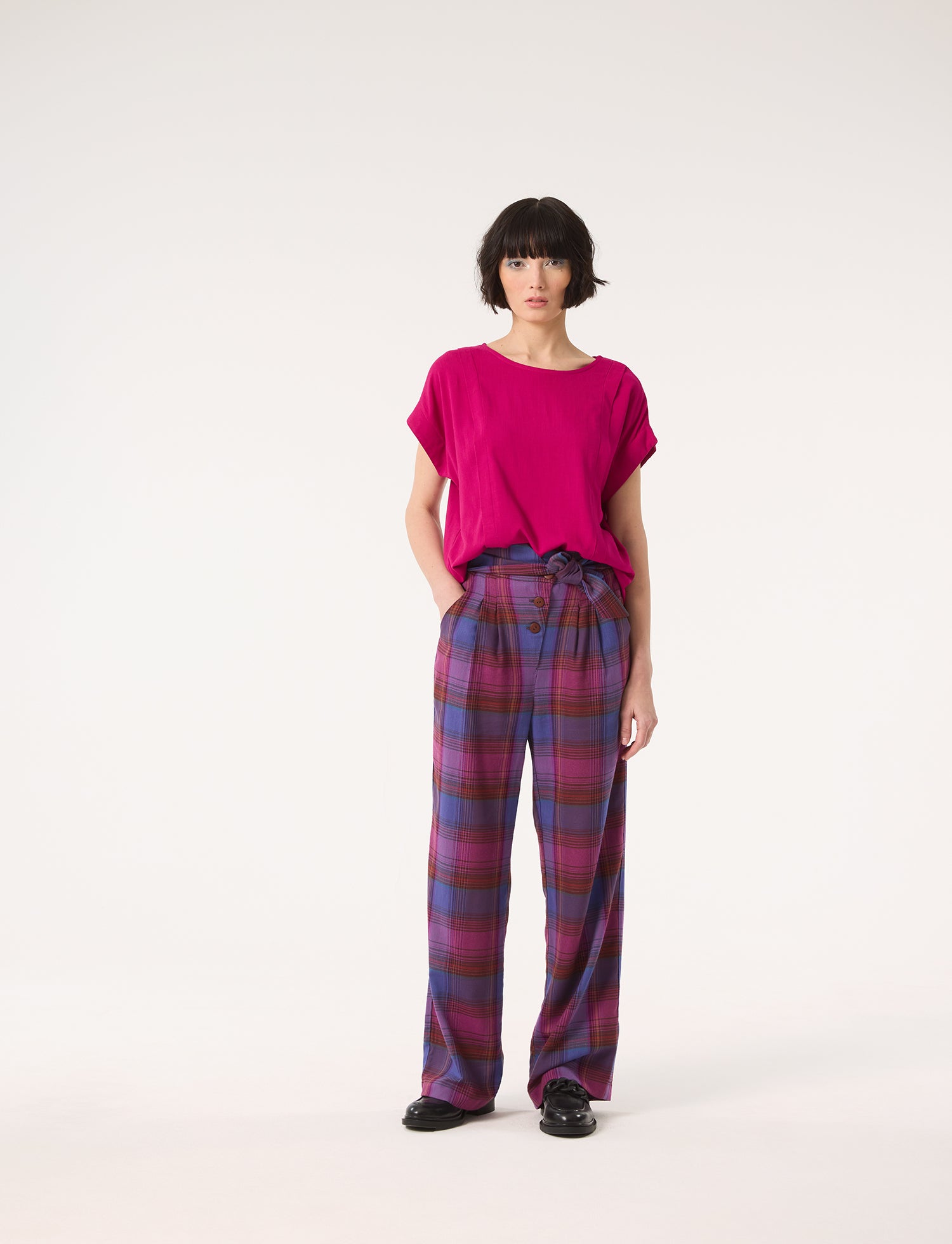 Pantalon BROOKE - Plaid Mauve