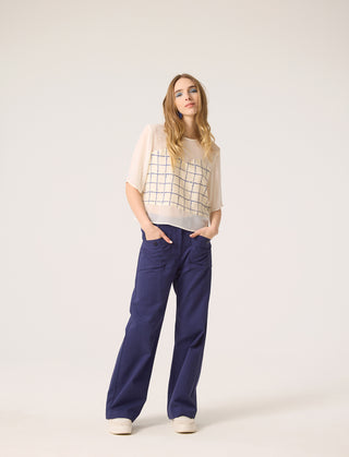 PLEIADES Top - Cream Plaid