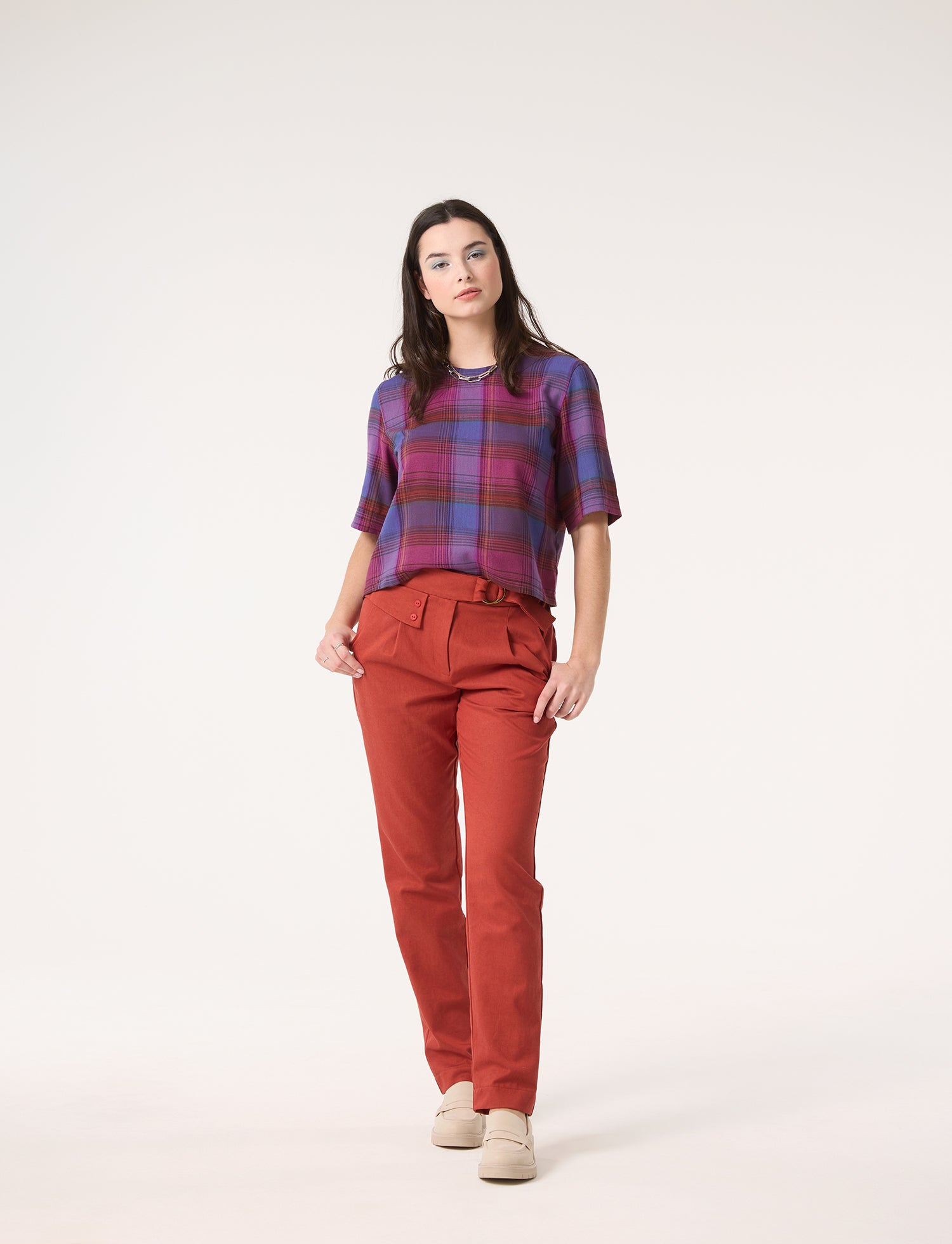 SIDERAL Top - Purple Plaid