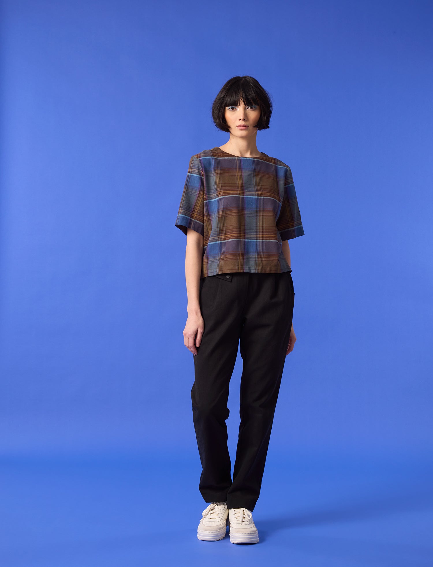 SIDERAL Top - Blue Plaid