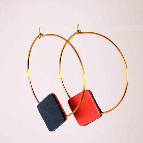 chikiboom-bijou-bouclesdoreilles-creoles-rond-carre-cuirrecycle-rouge-marine