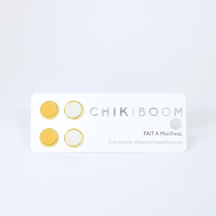 chikiboom-bouclesdoreilles-cuirrecycle-duo-jaune-blanc-or