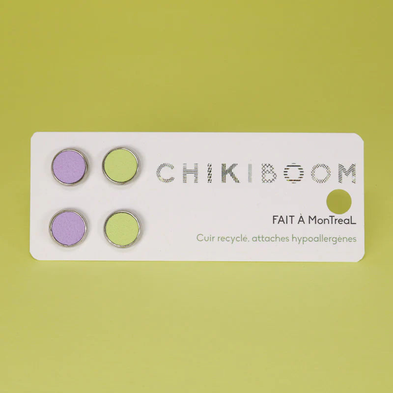 chikiboom-bouclesdoreilles-cuirrecycle-duo-lilas-menthe-inox
