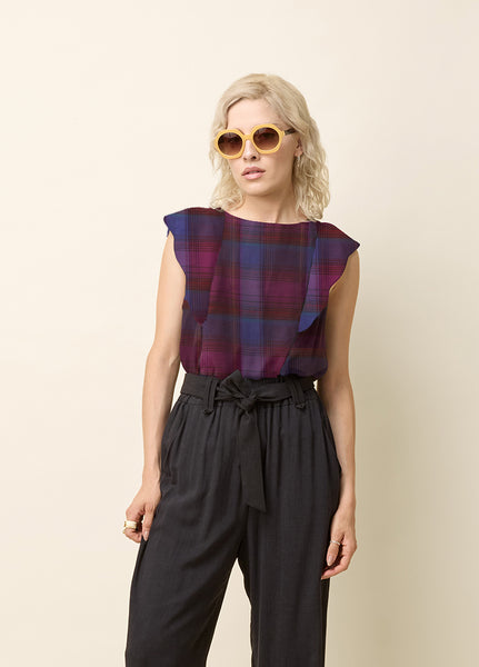 NEEMA Top - Purple Plaid | Cokluch