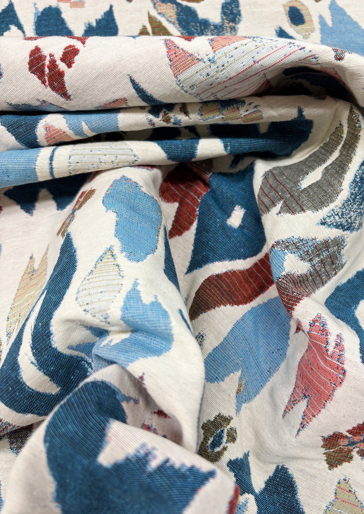 cokluch-tissu-jacquard-thalassia-bleu-coton-polyester