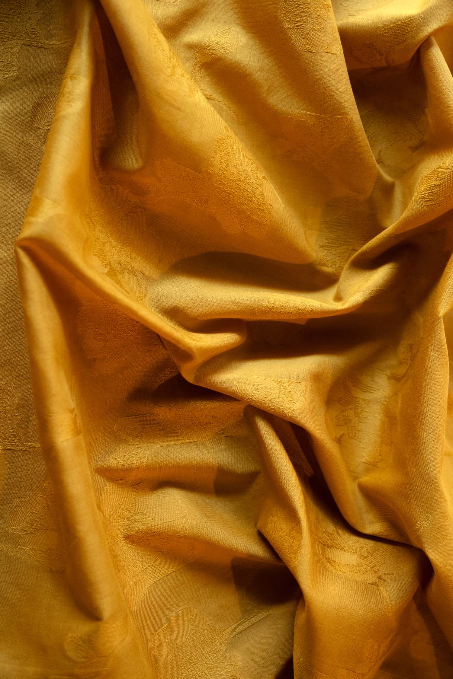 cokluch-tissus-voile-jacquard-fleuri-moutarde-coton