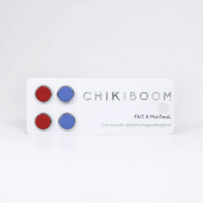 chikiboom-bouclesdoreilles-cuirrecycle-duo-rouge-bleu-inox