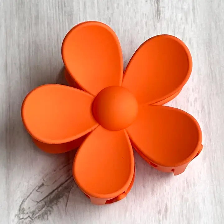 iconicmi-accessoires-pinceacheveux-fleur-plastique-orange