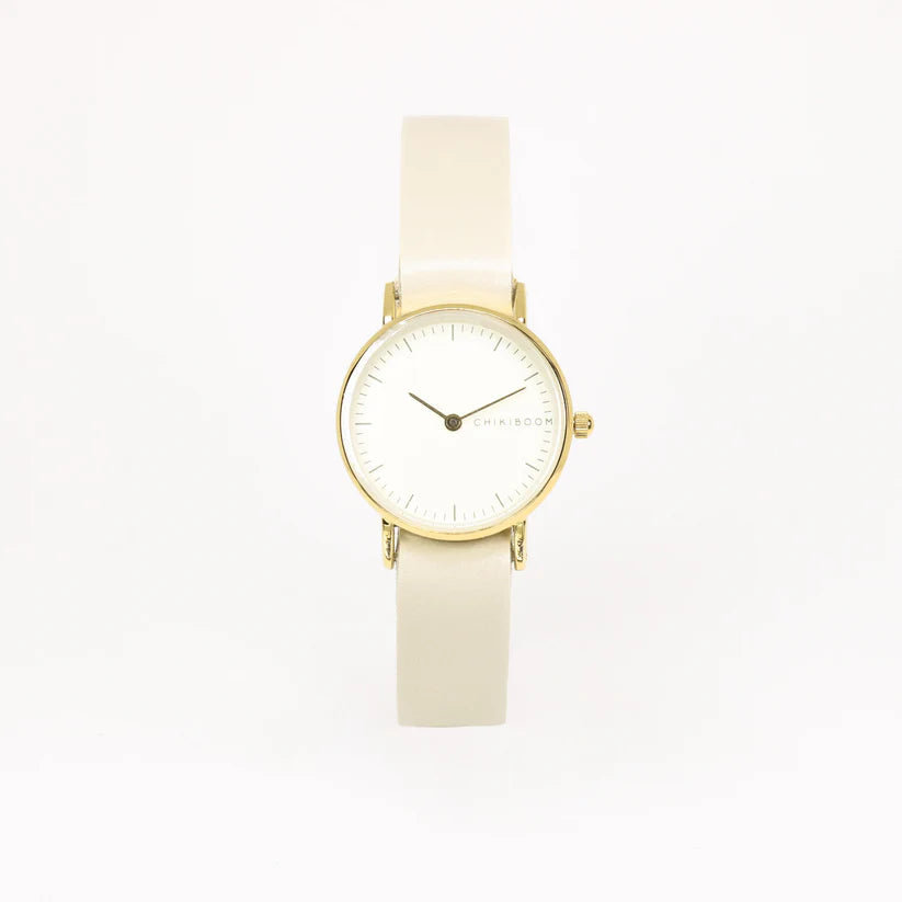 chikiboom-montre-simple-beige-or