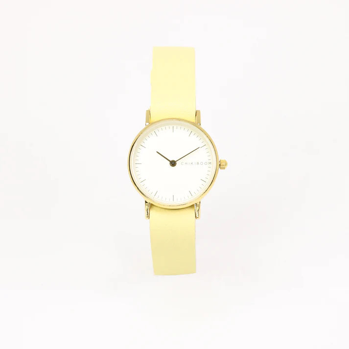 chikiboom-montre-simple-jaune-pale-or